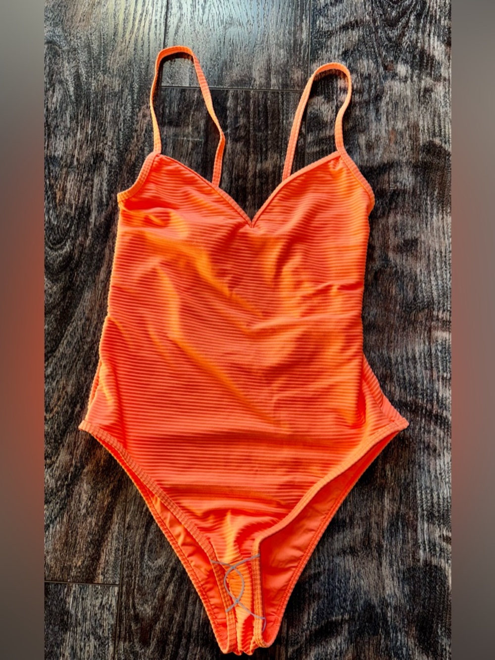 TopShop Ribbed One-Piece Swimsuit- Coral